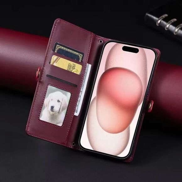 Multifunctional Wallet Case for iPhone 16 Pro with Strap - Picture 7 of 7